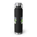 Black water bottle featuring “Why did AI...?” AI humor design by AIronic, catalog view 1
