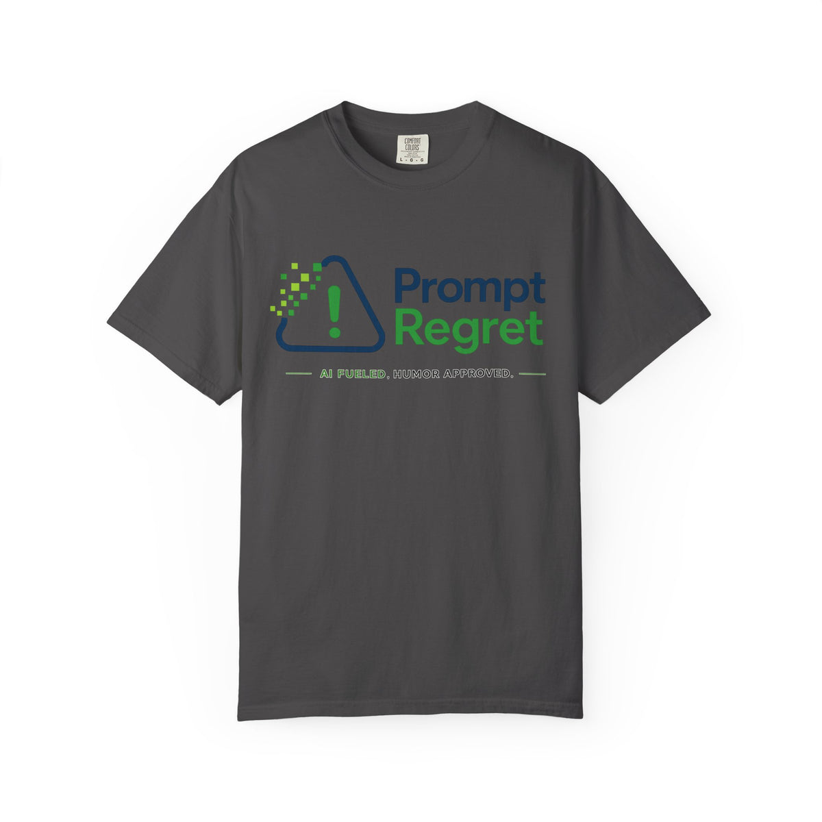 Graphite T-Shirt featuring "Prompt Regret" AI humor design by AIronic, gallery view 5