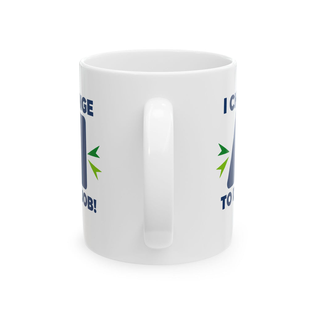 Mug featuring "I Challenge AI to Do My Job" by AIronic, product view 4