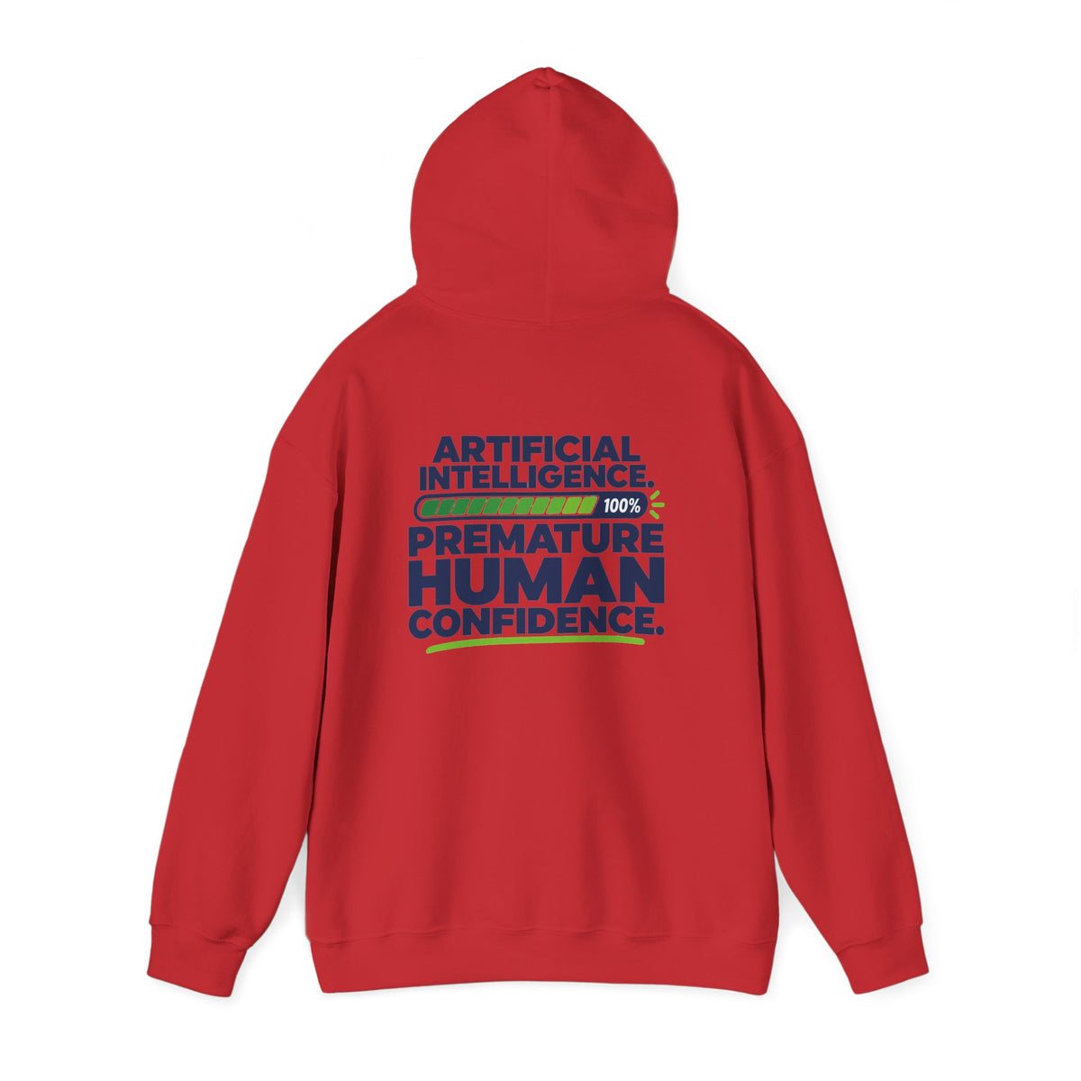AIronic hoodie featuring "Premature Human Confidence" AI humor design, gallery view 47