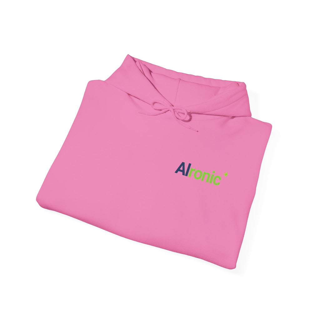 Hoodie featuring "AIronic Minimal Logo" AI humor design by AIronic, gallery view 38
