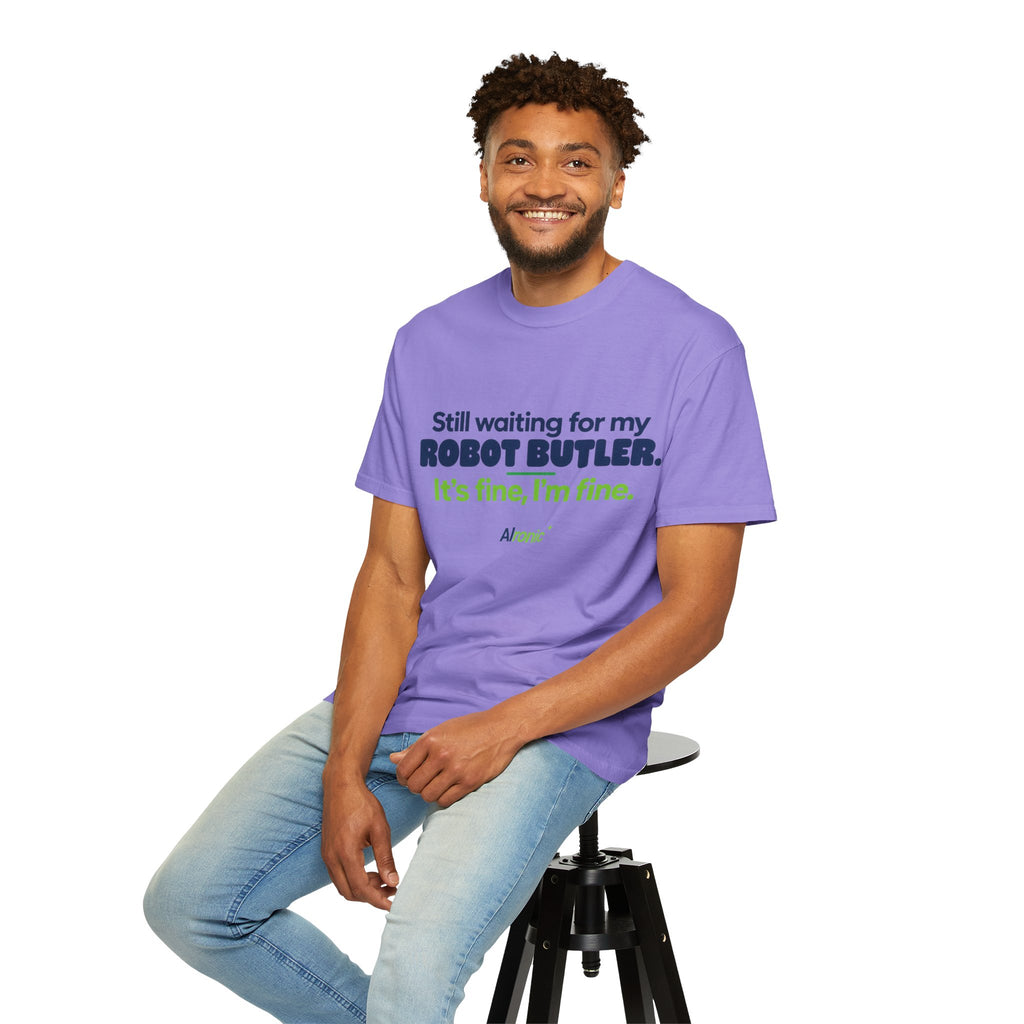 Still Waiting for My Robot Butler T-Shirt — Funny Tech Humor Tee