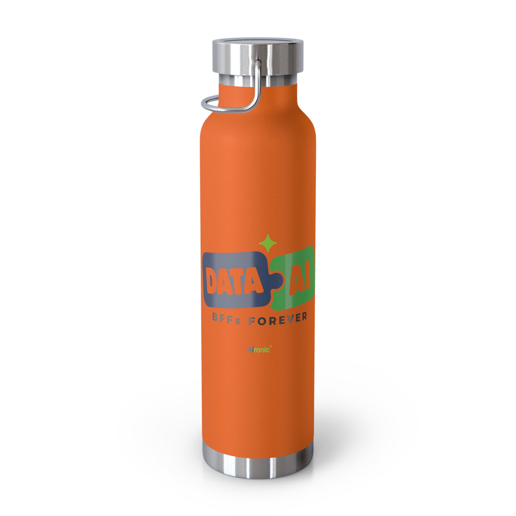 AIronic Water Bottle featuring "Data + AI BFFs Forever" AI humor design, gallery view 13