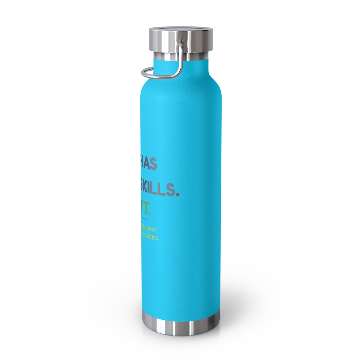 Water Bottle featuring “My AI Has People Skills. I Don't.” AI humor design by AIronic, gallery view 28
