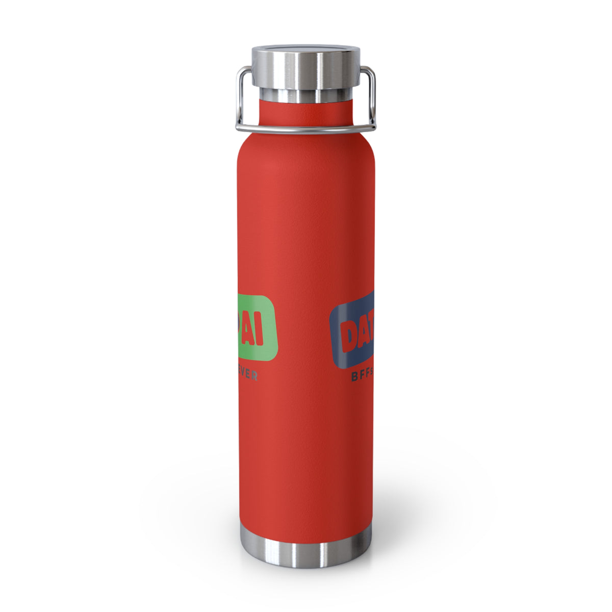AIronic Water Bottle featuring "Data + AI BFFs Forever" AI humor design, gallery view 2