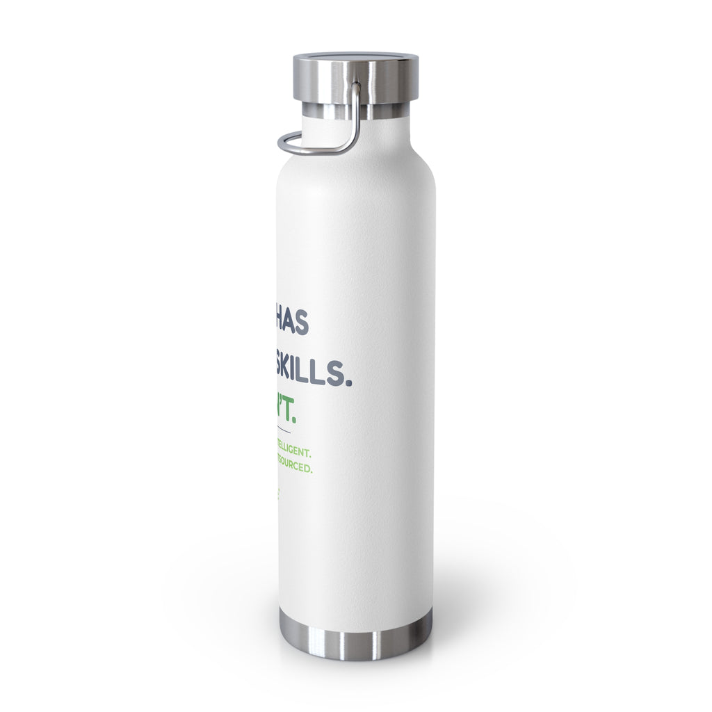 Water Bottle featuring “My AI Has People Skills. I Don't.” AI humor design by AIronic, gallery view 10