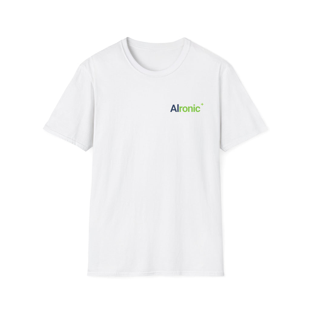 AIronic T-shirt featuring "Premature Human Confidence" AI humor design, gallery view 13
