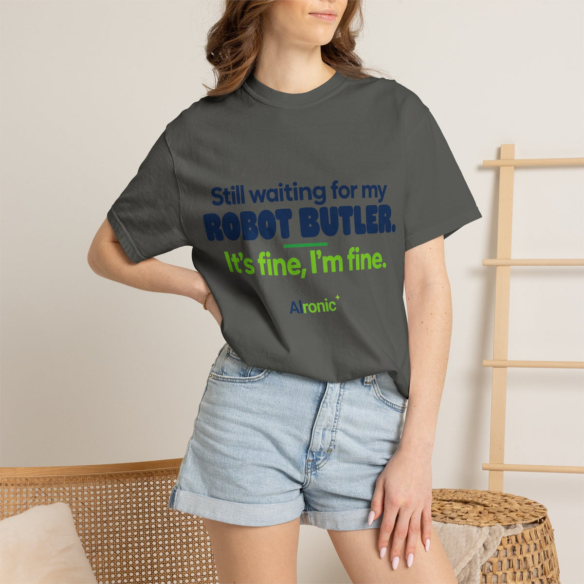 Still Waiting for My Robot Butler T-Shirt — Funny Tech Humor Tee