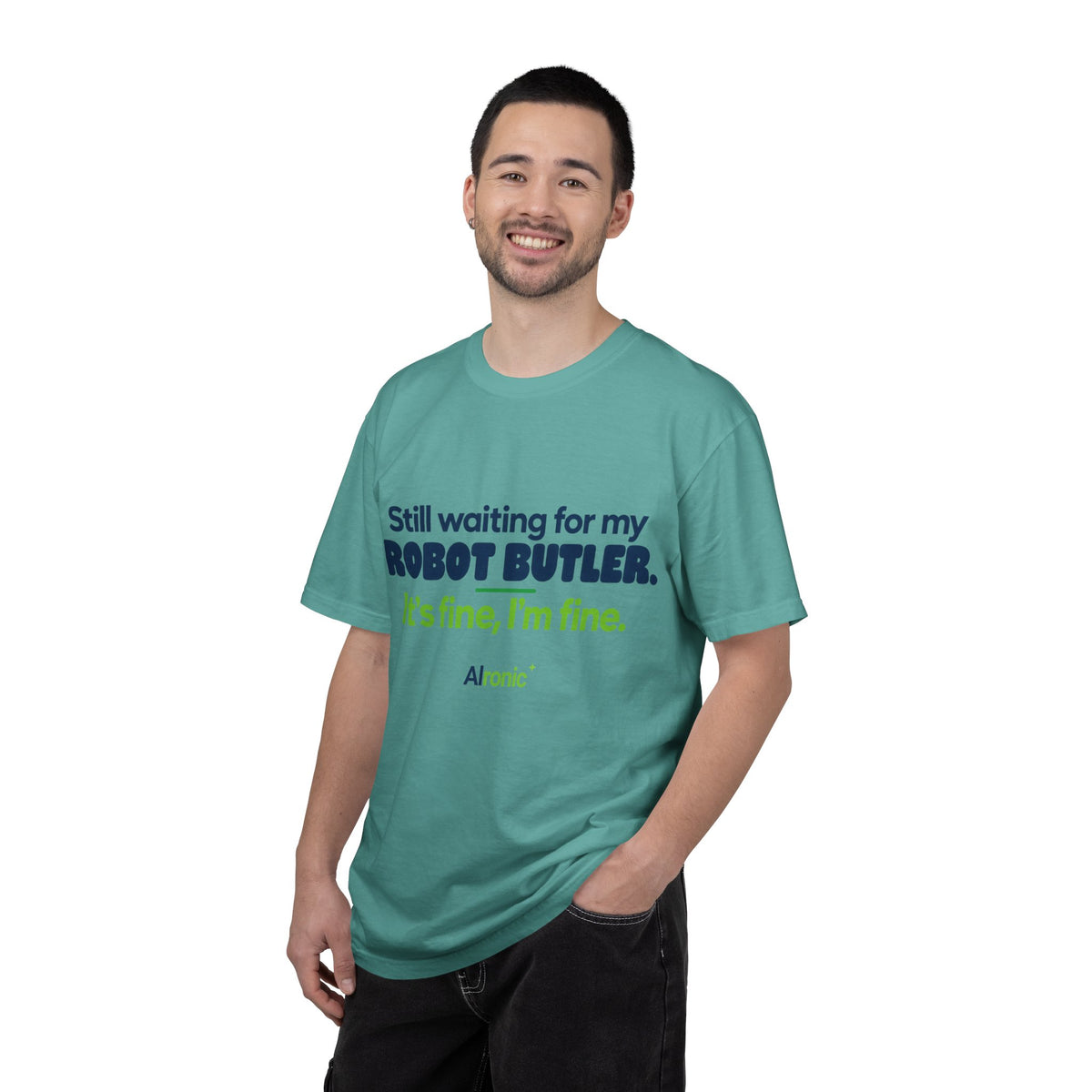 Still Waiting for My Robot Butler T-Shirt — Funny Tech Humor Tee