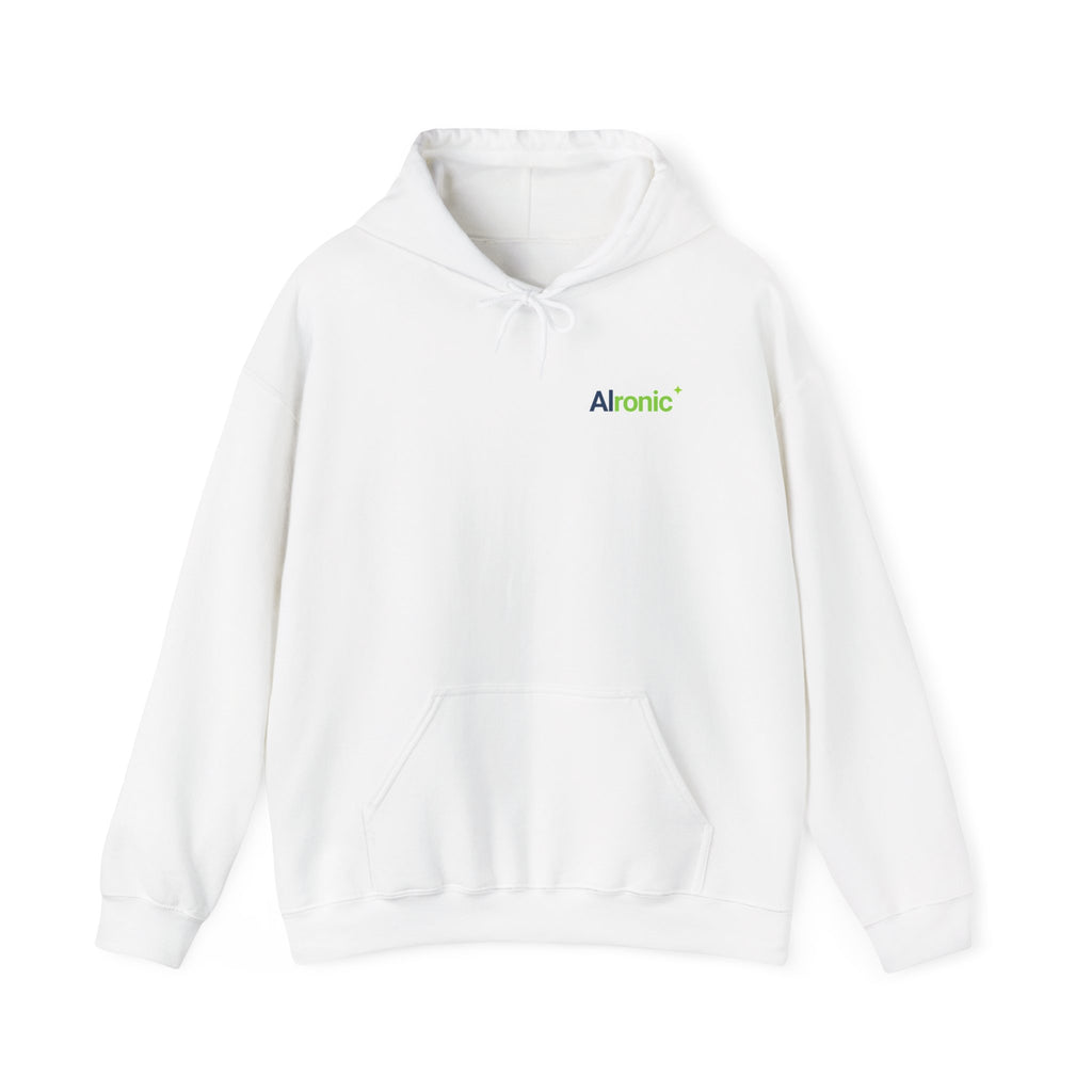 Hoodie featuring "I Challenge AI to Do My Job" by AIronic, product view 10