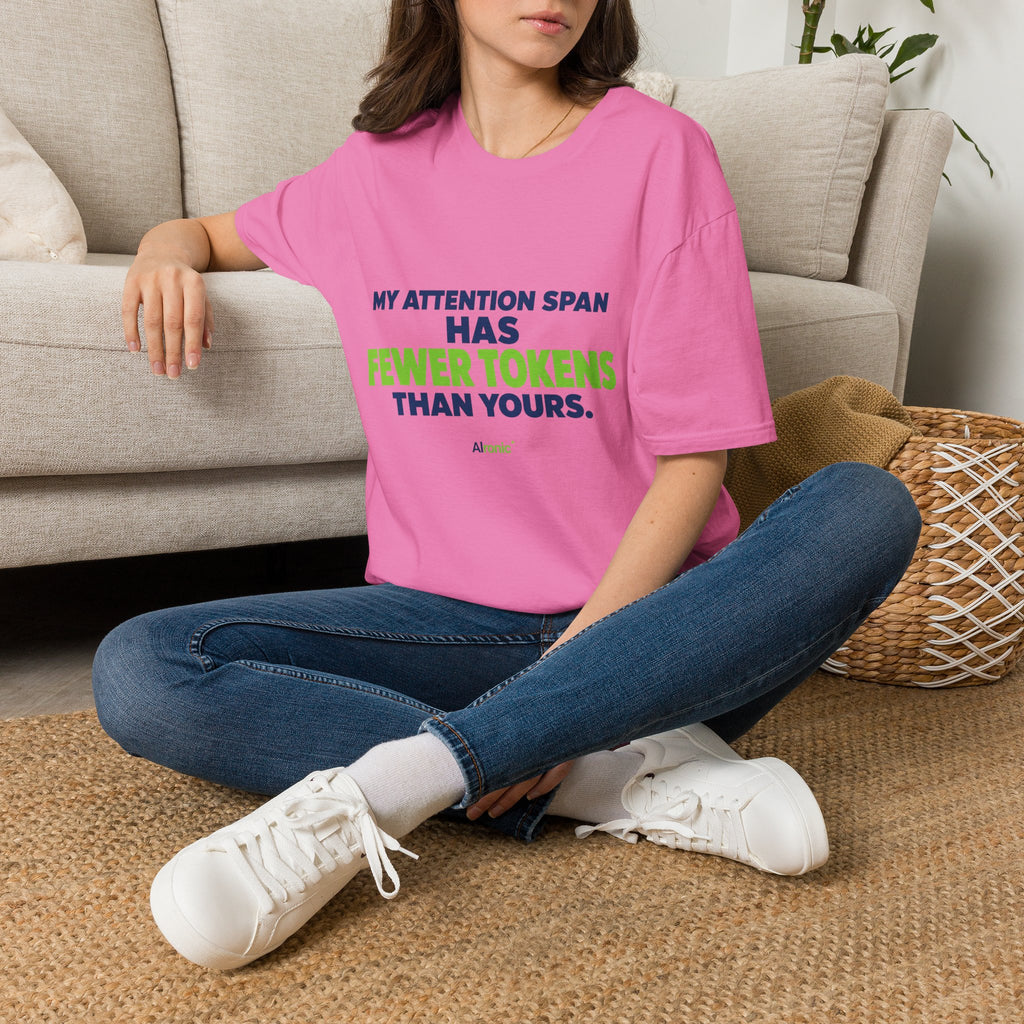 AIronic T-Shirt featuring "My Attention Span Has Fewer Tokens Than Yours" AI humor design, gallery view 40