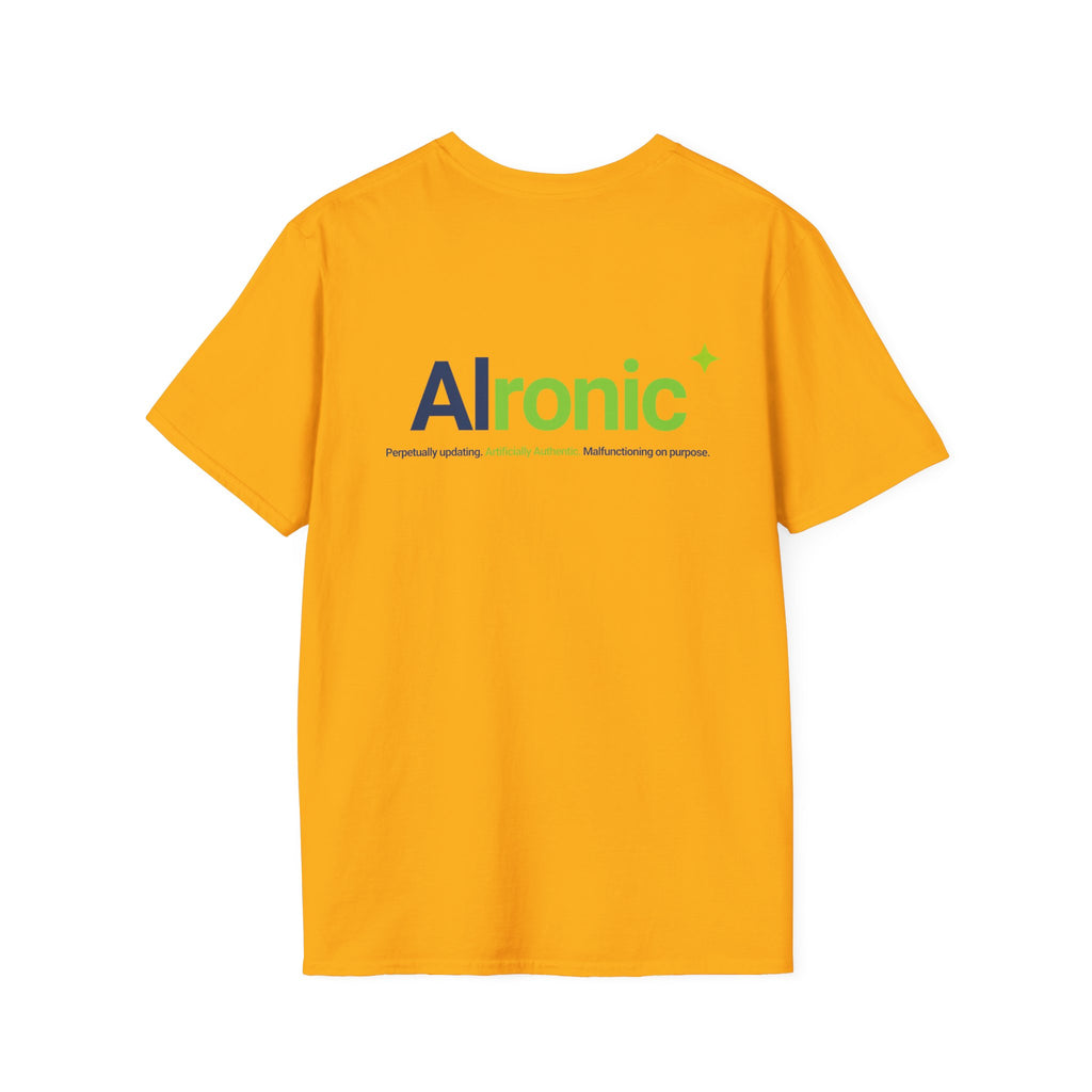 T-Shirt featuring "AIronic Minimal Logo Edition" AI humor design by AIronic, gallery view 27