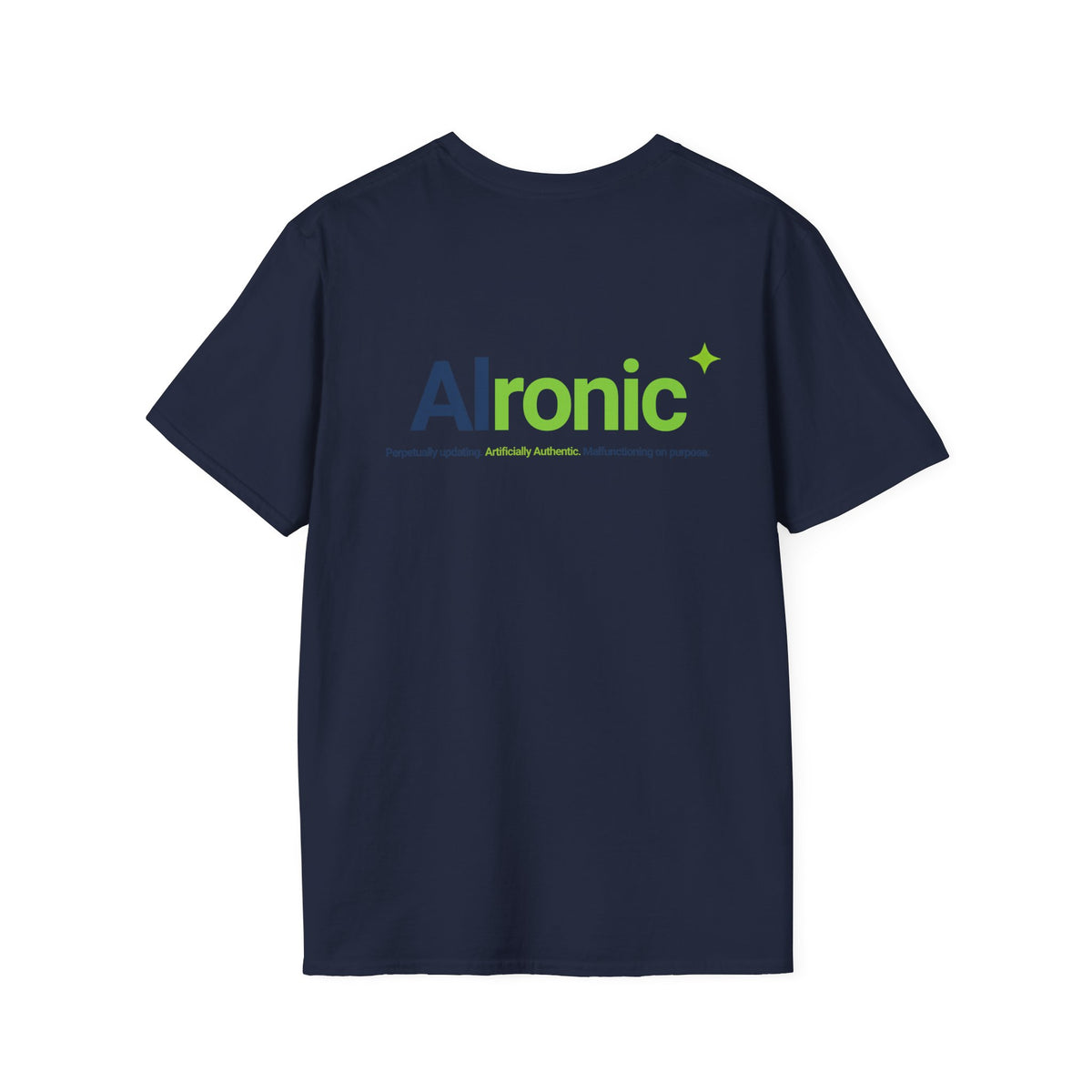 T-Shirt featuring "AIronic Minimal Logo Edition" AI humor design by AIronic, gallery view 39