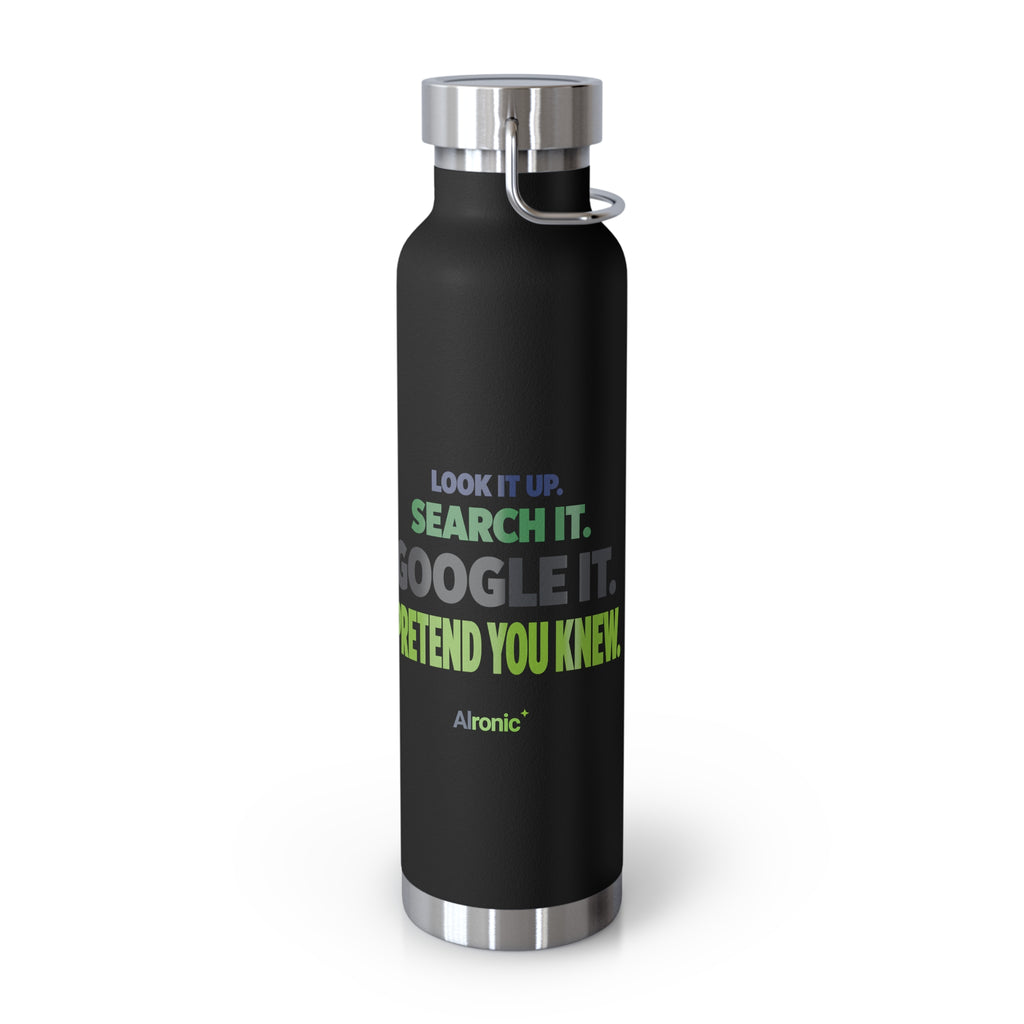 AIronic water bottle featuring "Google It" AI humor design, gallery view 15