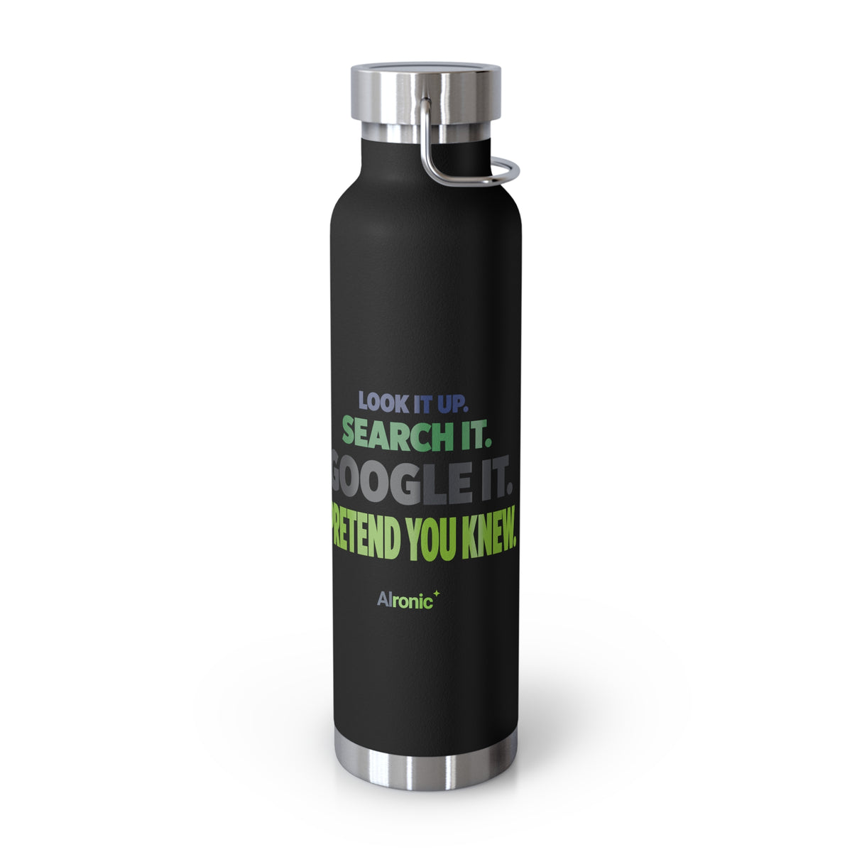 AIronic water bottle featuring "Google It" AI humor design, gallery view 15