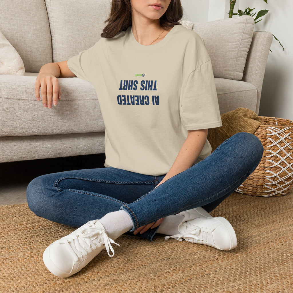T-Shirt featuring "AI Created" AI humor design by AIronic, gallery view 19