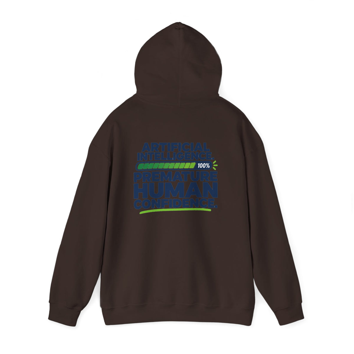 AIronic hoodie featuring "Premature Human Confidence" AI humor design, gallery view 29