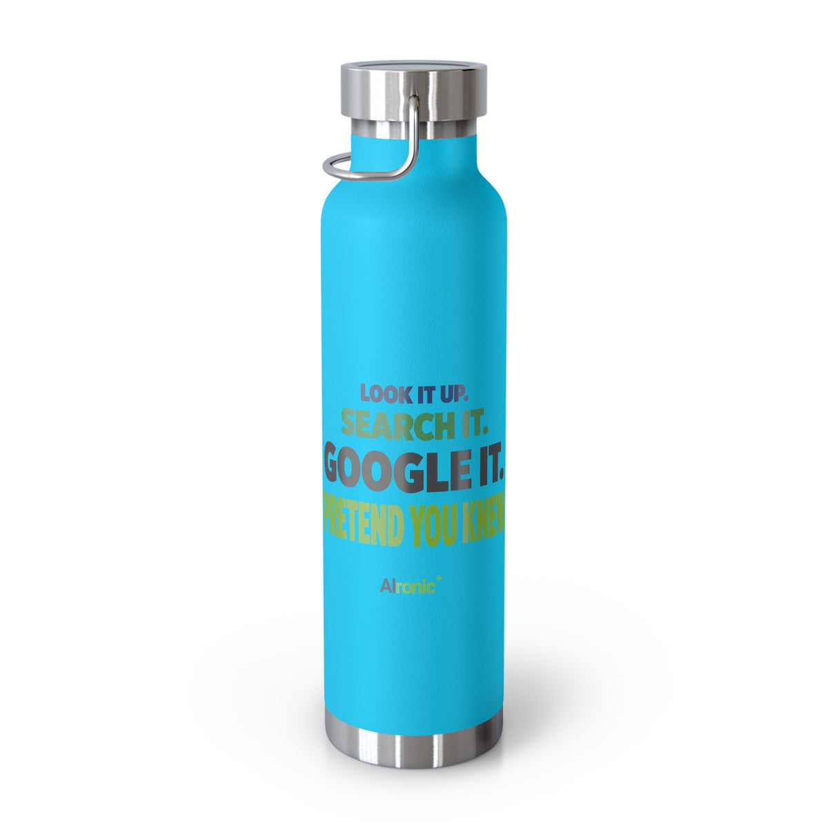 AIronic water bottle featuring "Google It" AI humor design, gallery view 22