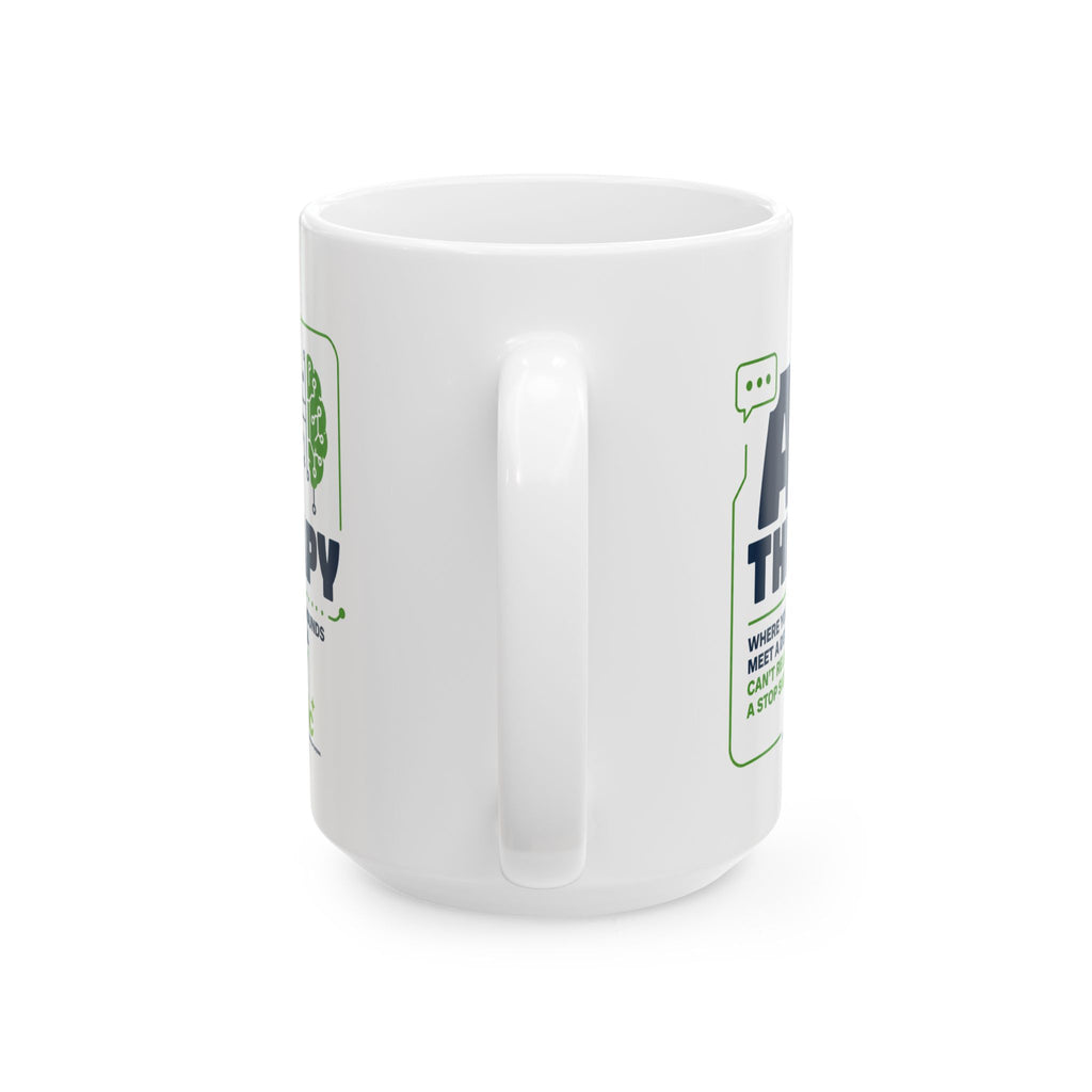 Mug featuring "AI Therapy" AI humor design by AIronic, gallery view 6