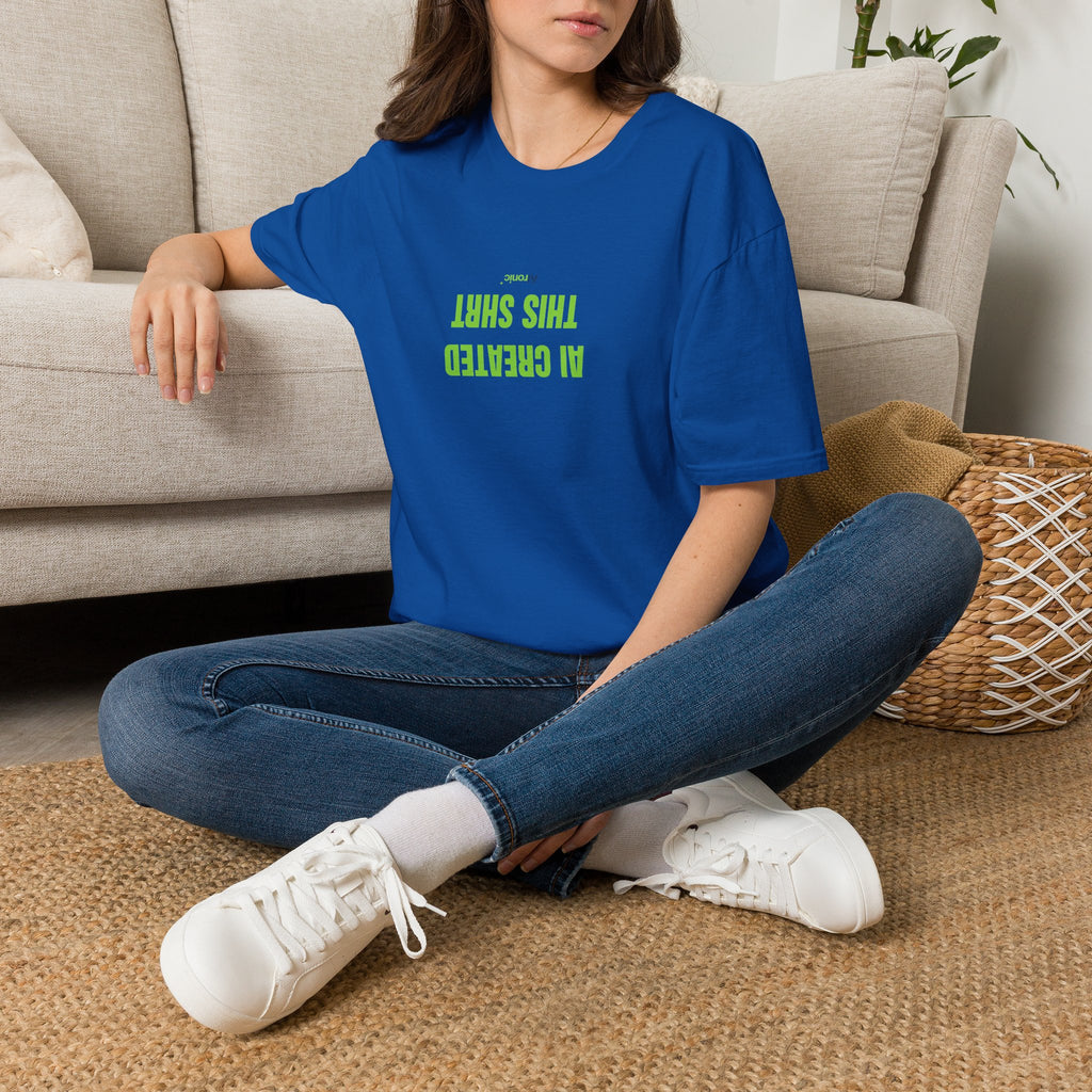 T-Shirt featuring "AI Created" AI humor design by AIronic, gallery view 34