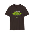 Dark Chocolate T-shirt with "I hope AI remembers my passwords" AI humor design by AIronic, front view