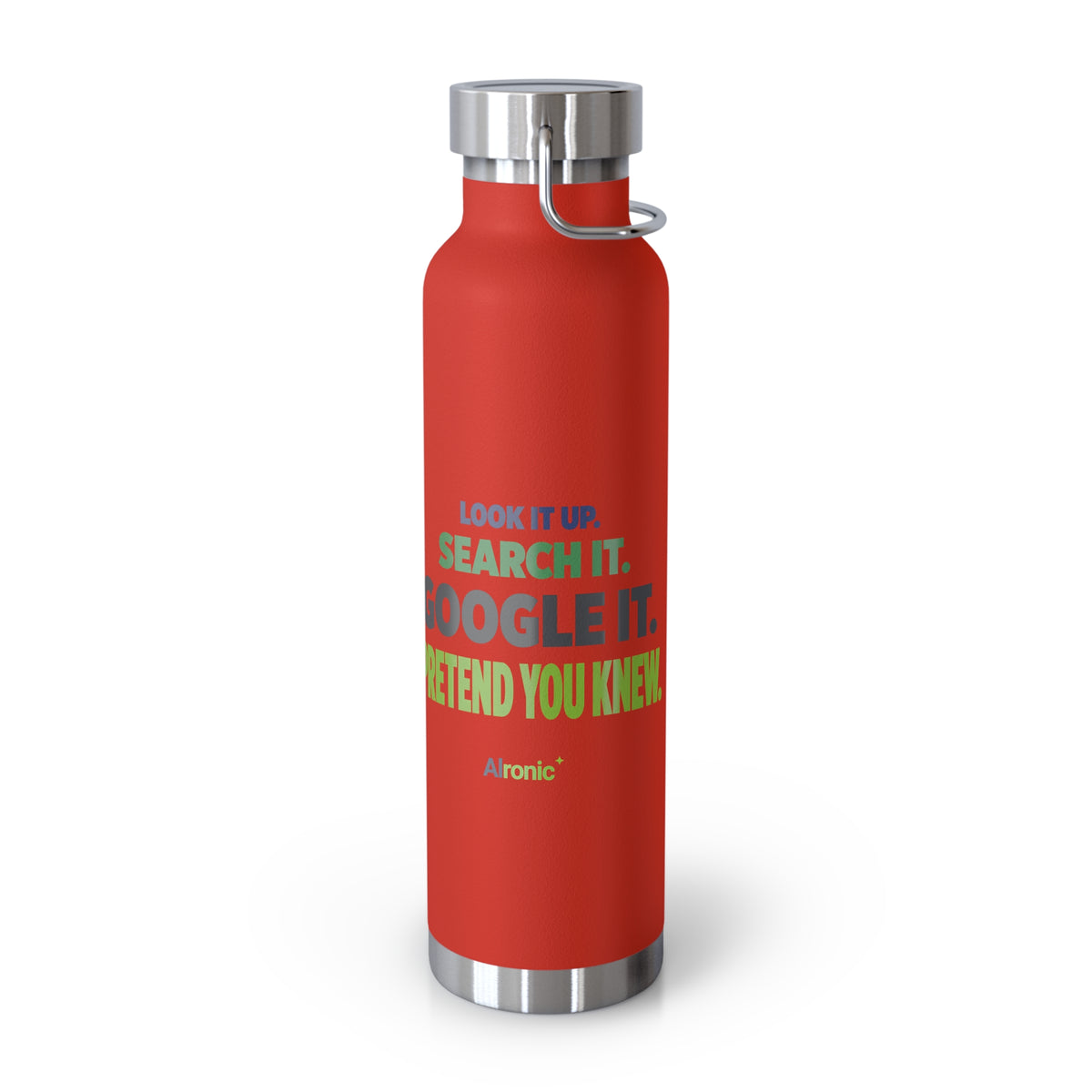 AIronic water bottle featuring "Google It" AI humor design, gallery view 11