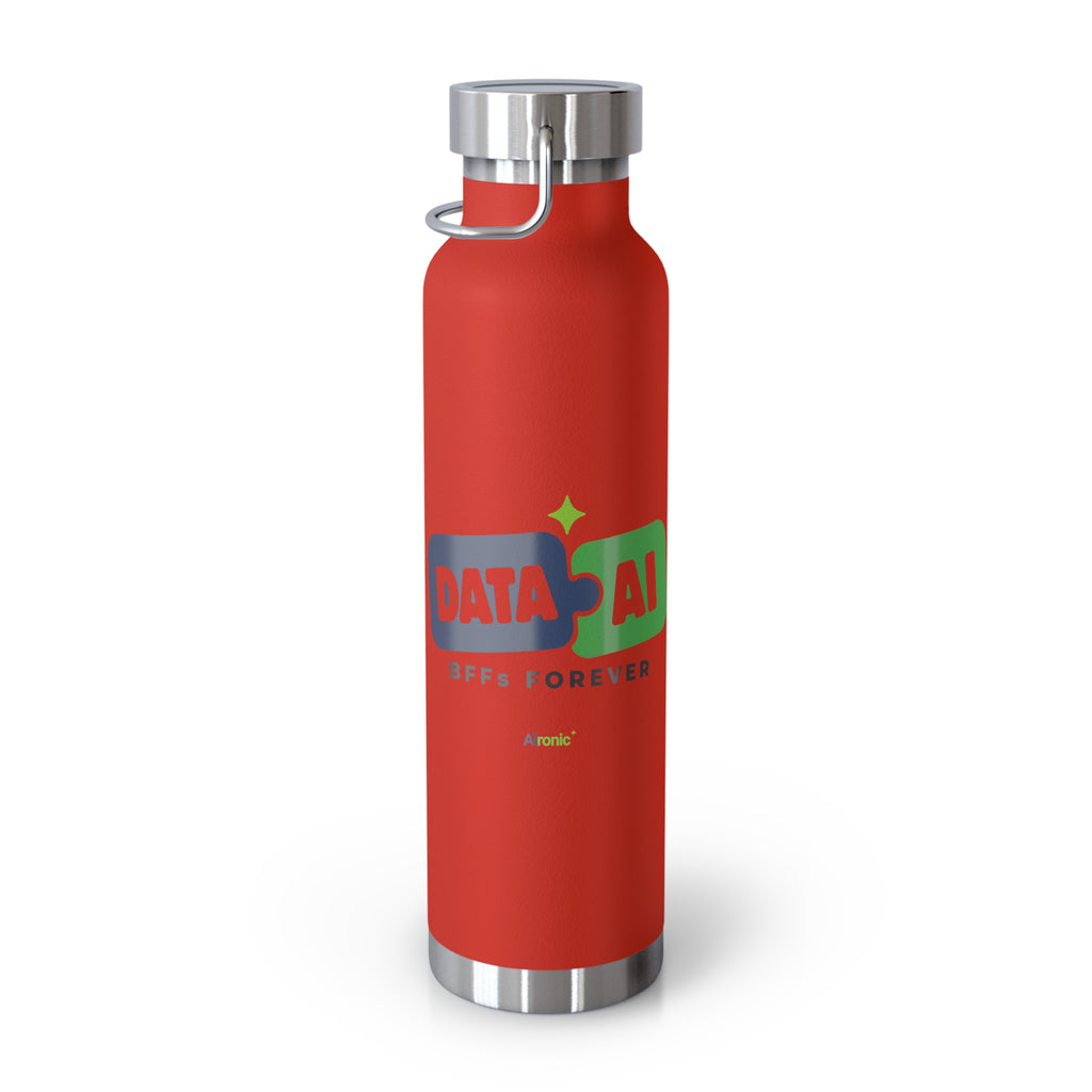 AIronic Water Bottle featuring "Data + AI BFFs Forever" AI humor design, gallery view 10