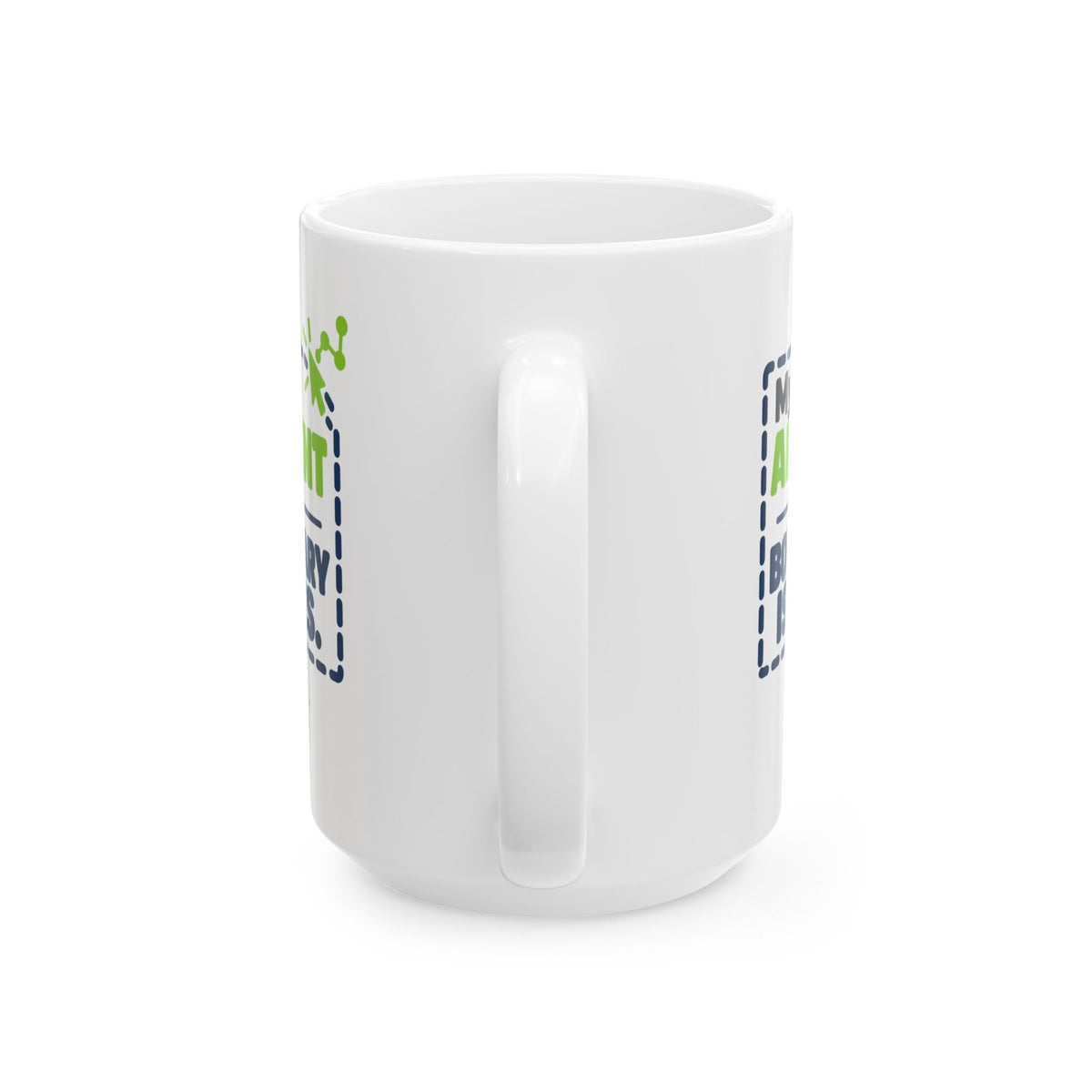 15 oz ceramic mug featuring “My AI agent has boundary issues” AI humor design by AIronic, catalog view 3