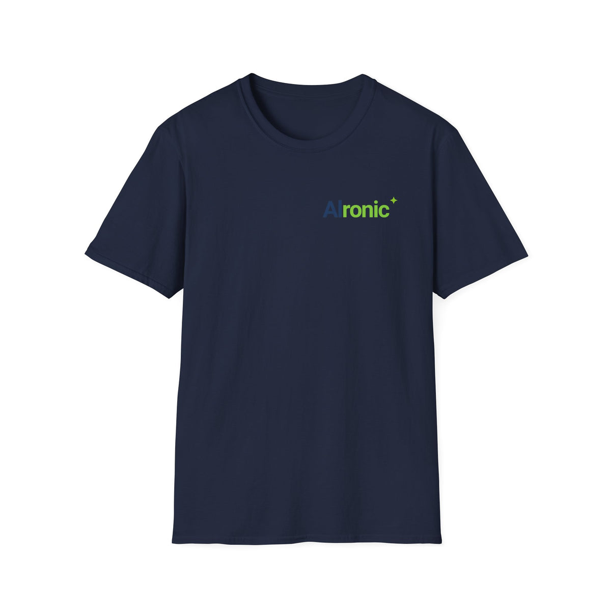 T-Shirt featuring "AIronic Minimal Logo Edition" AI humor design by AIronic, gallery view 38