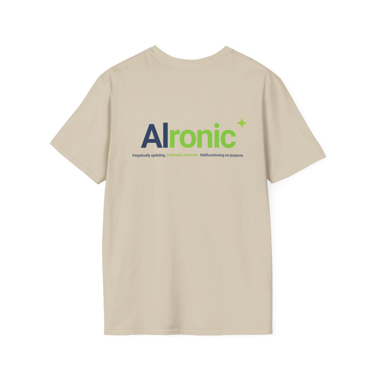 T-Shirt featuring "AIronic Minimal Logo Edition" AI humor design by AIronic, gallery view 21