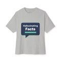 Athletic Heather T-Shirt featuring "Hallucinating Facts" AI humor design by AIronic, gallery view 4