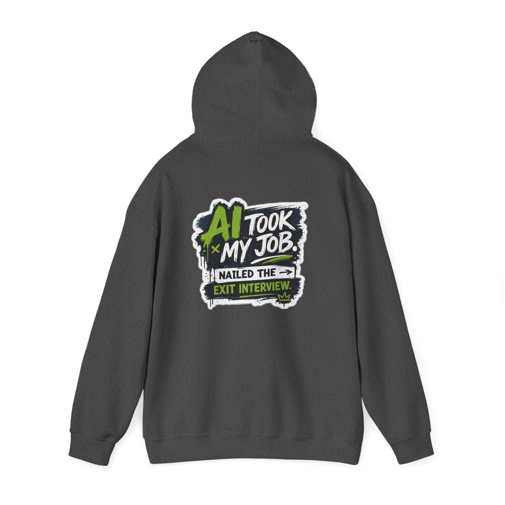 Hoodie featuring “AI Took My Job” AI humor design by AIronic, gallery view 32