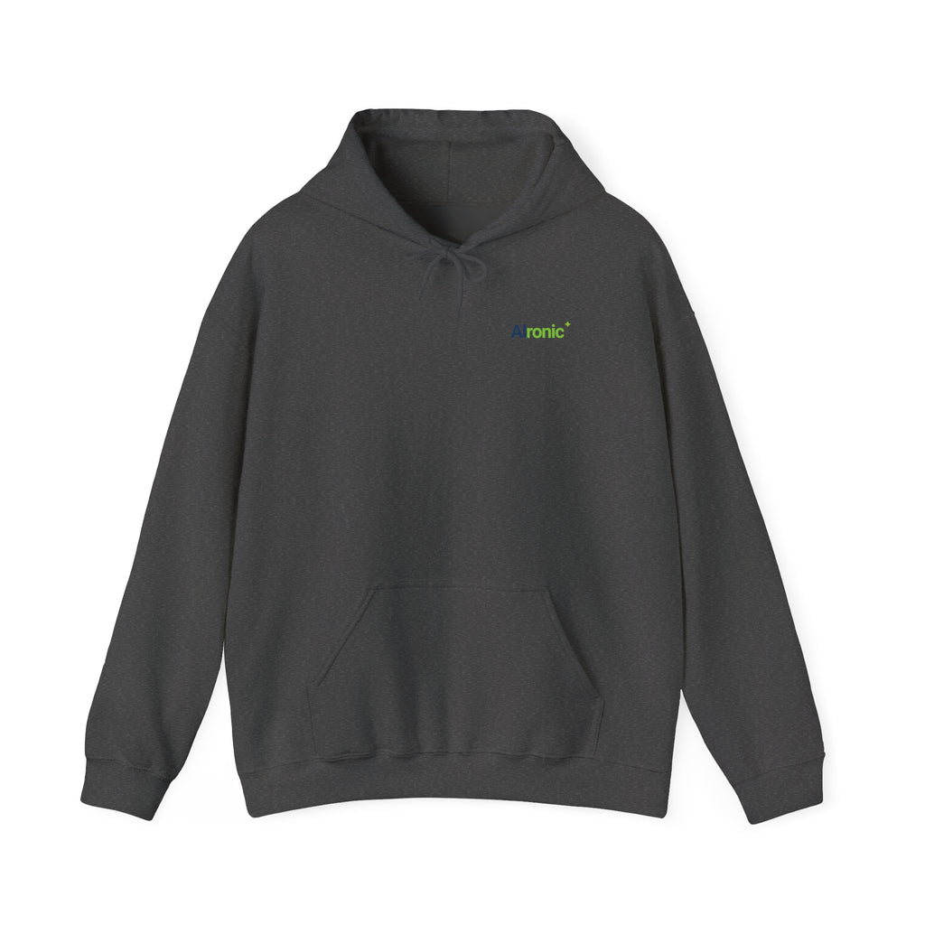 Hoodie featuring “AI Took My Job” AI humor design by AIronic, gallery view 7