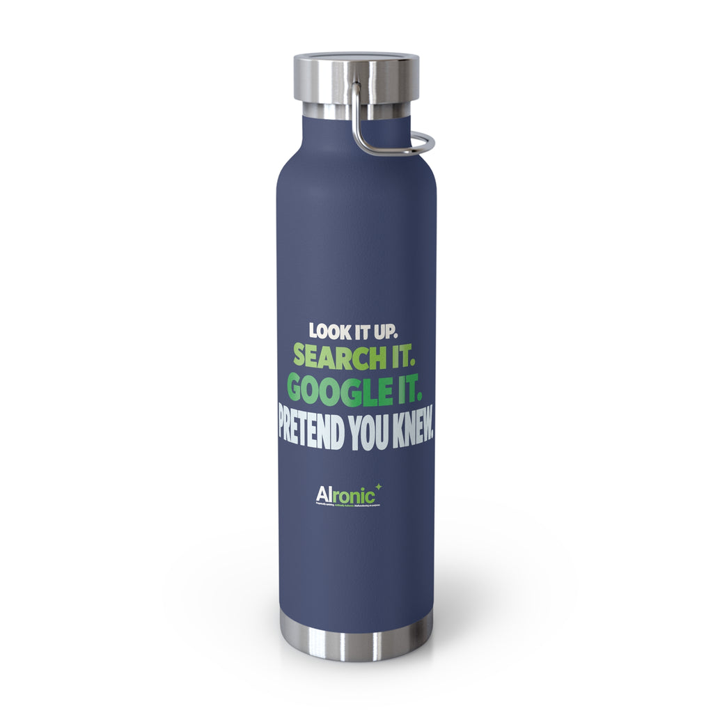 AIronic water bottle featuring "Google It" AI humor design, gallery view 23