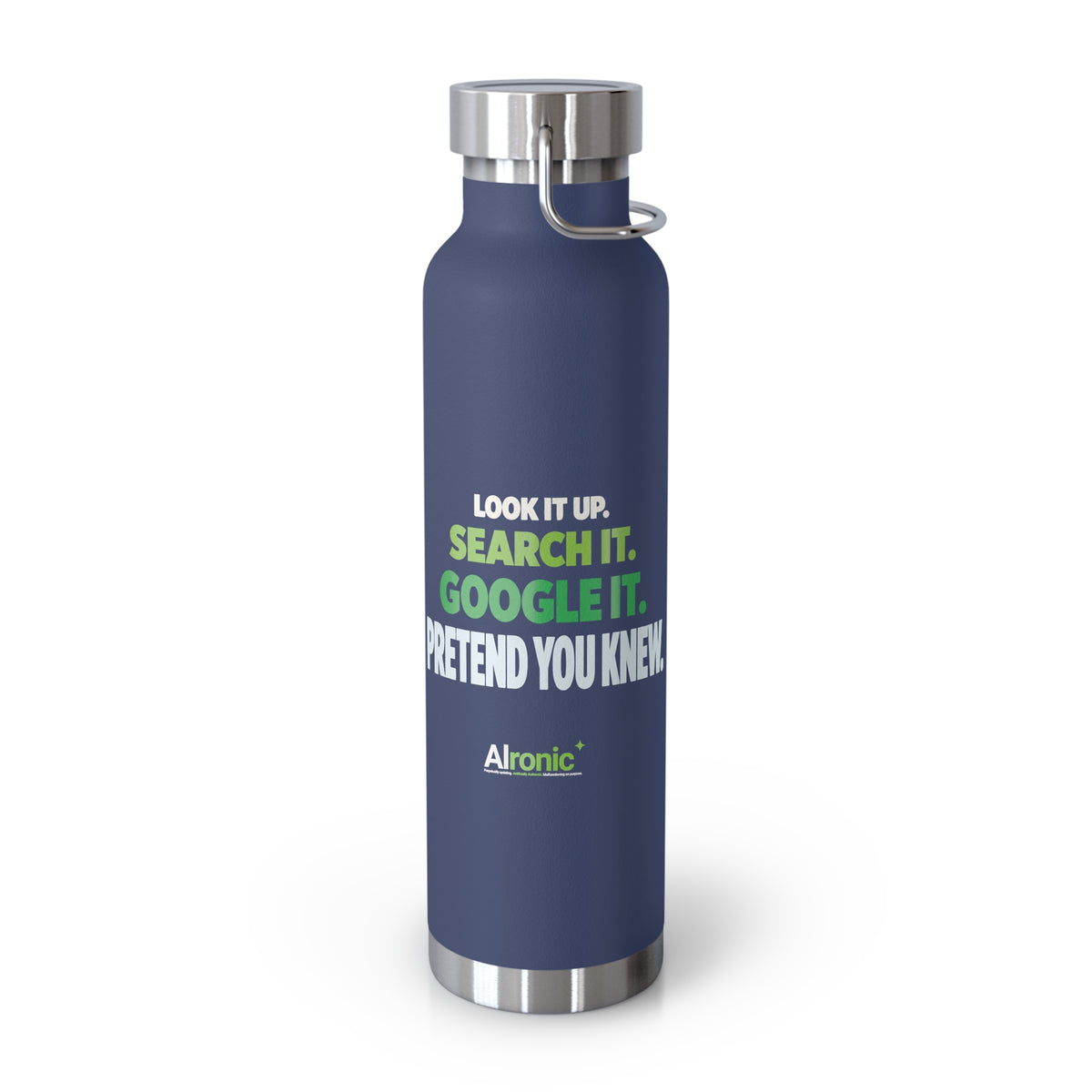 AIronic water bottle featuring "Google It" AI humor design, gallery view 23