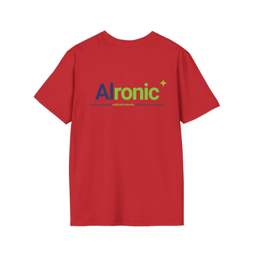 T-Shirt featuring "AIronic Minimal Logo Edition" AI humor design by AIronic, gallery view 48