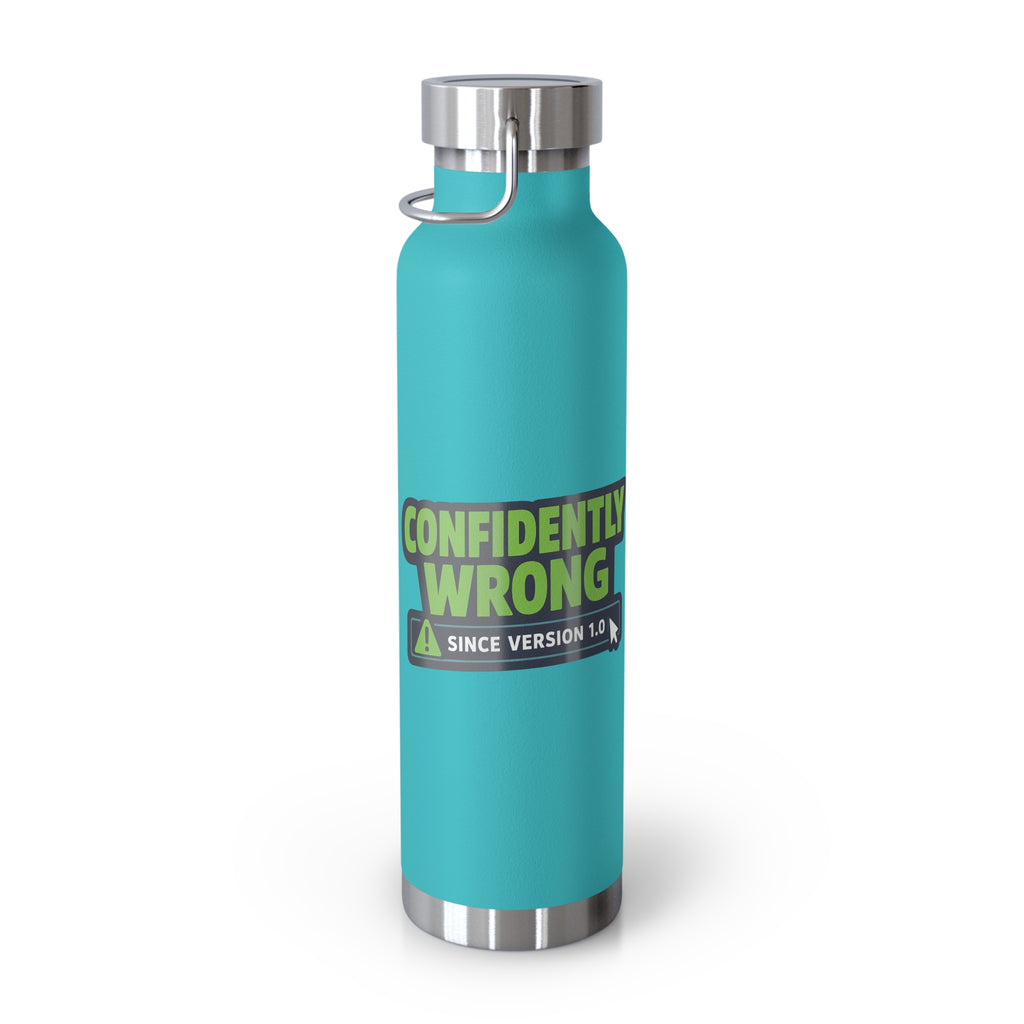 Water Bottle featuring "Confidently Wrong" AI humor design by AIronic, gallery view 17