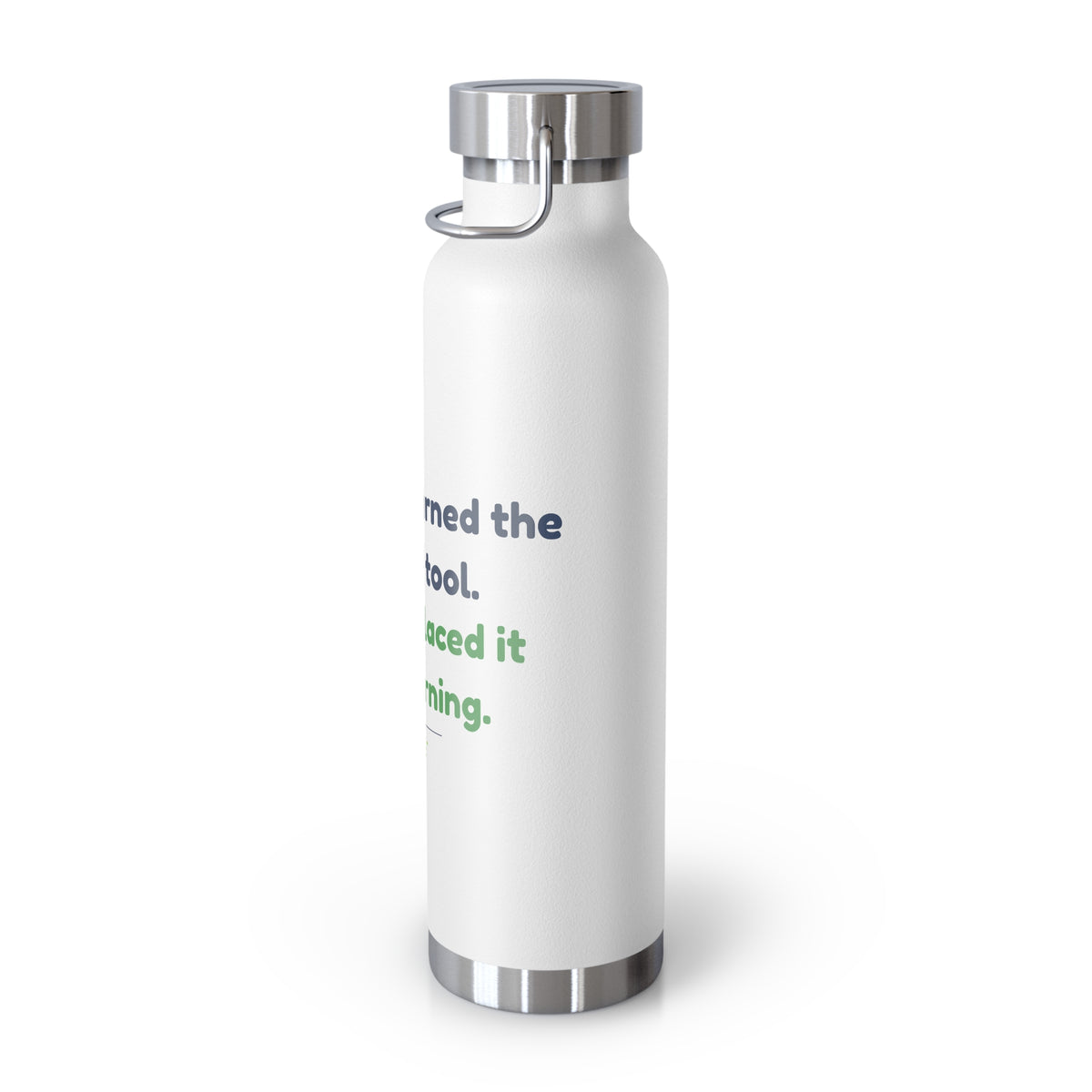 Water Bottle featuring “They Replaced the AI Tool” AI humor design by AIronic, gallery view 10