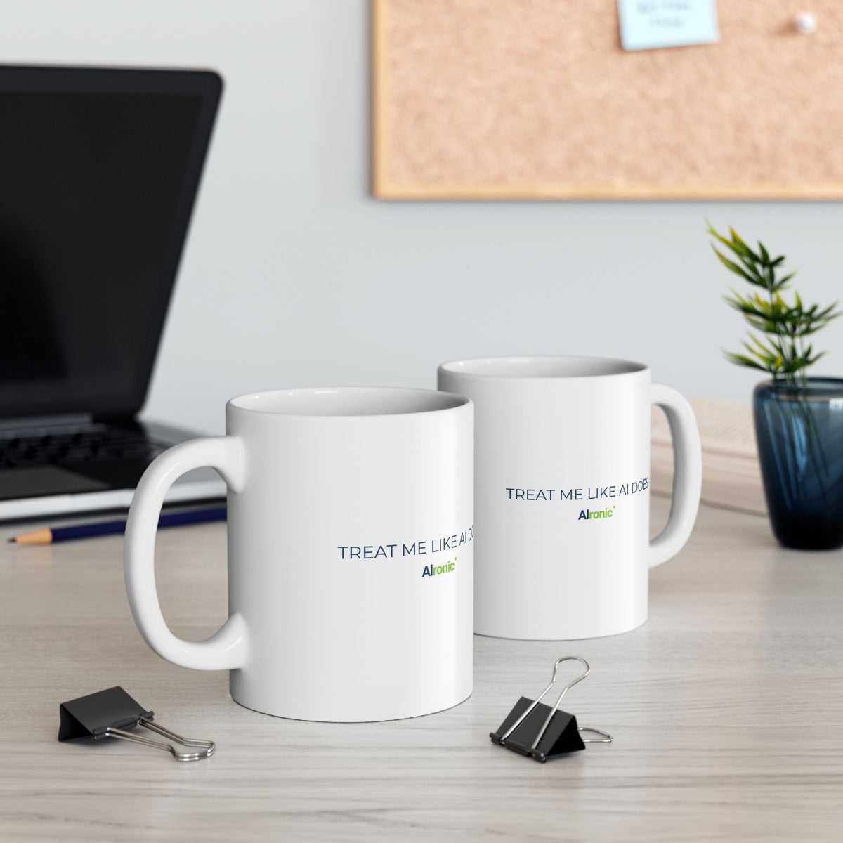 Mug featuring "Treat Me Like You Care" AI humor design by AIronic, gallery view 5