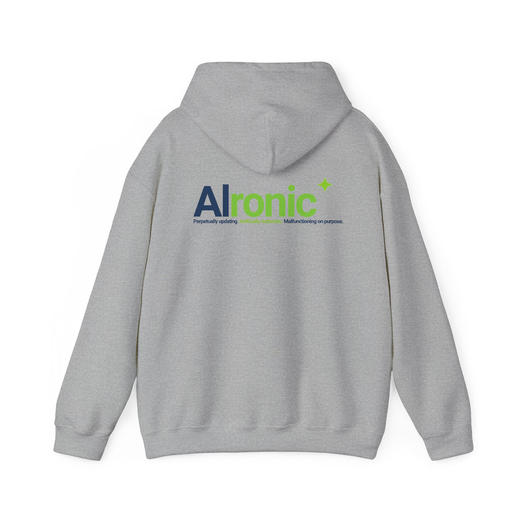 Hoodie featuring "AIronic Logo" AI humor design by AIronic, gallery view 21