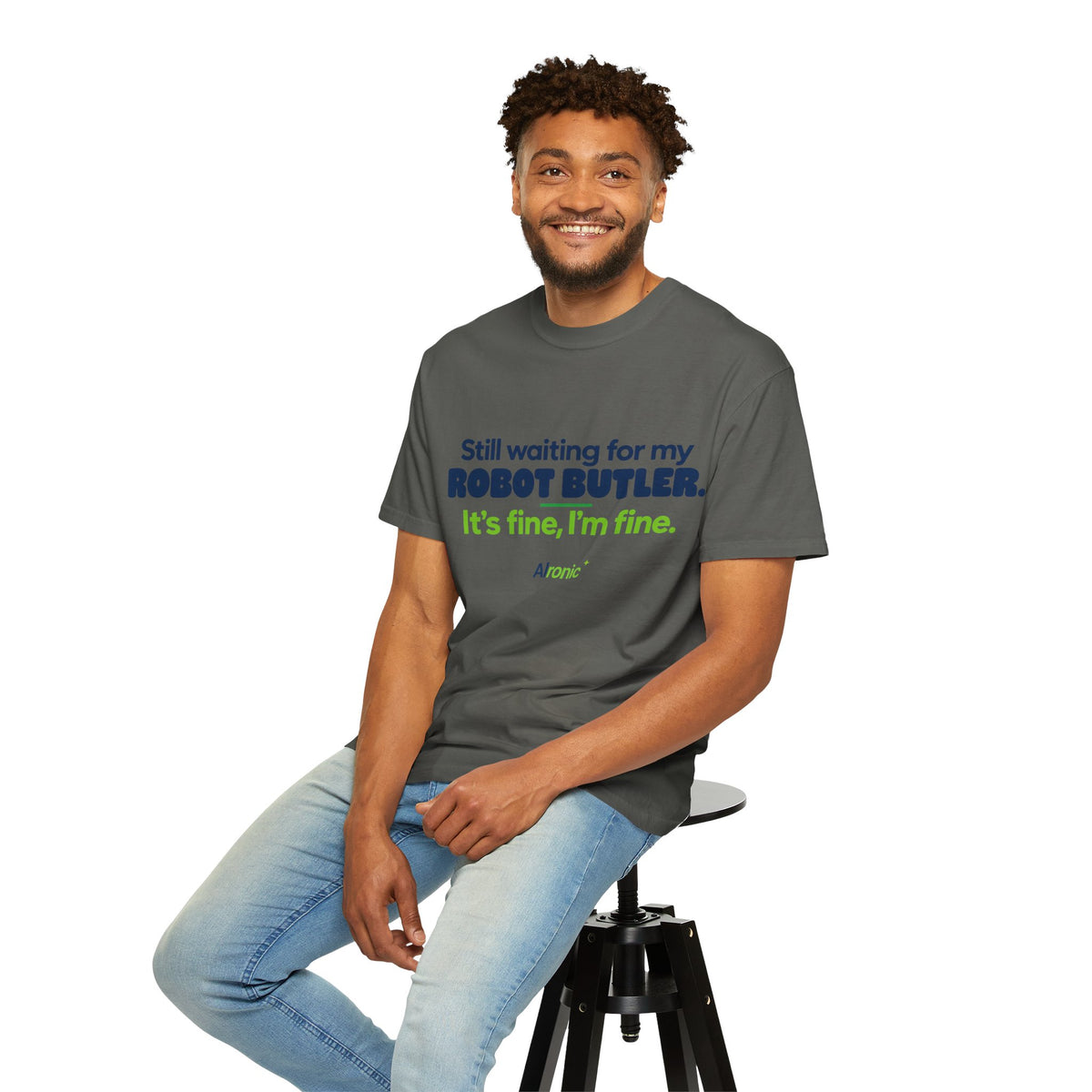 Still Waiting for My Robot Butler T-Shirt — Funny Tech Humor Tee