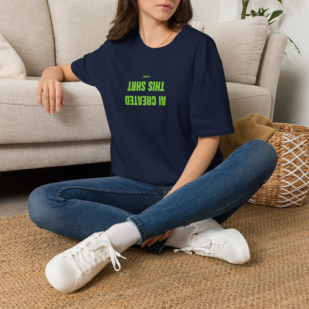 T-Shirt featuring "AI Created" AI humor design by AIronic, gallery view 37