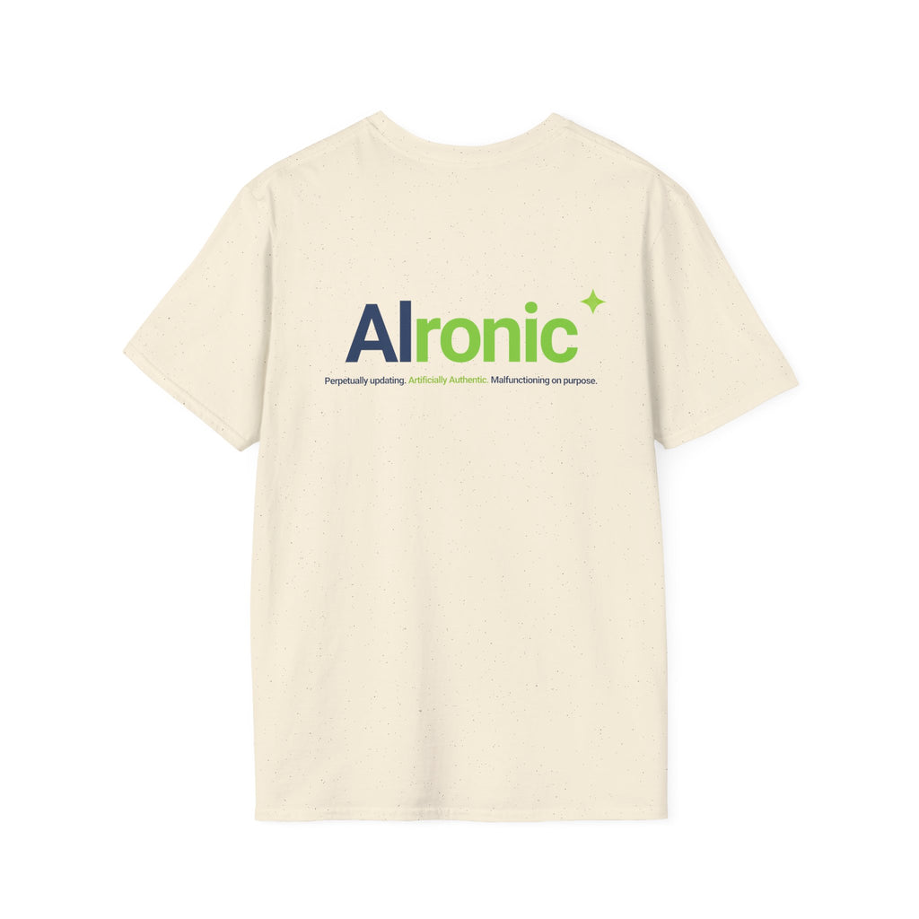 T-Shirt featuring "AIronic Minimal Logo Edition" AI humor design by AIronic, gallery view 30
