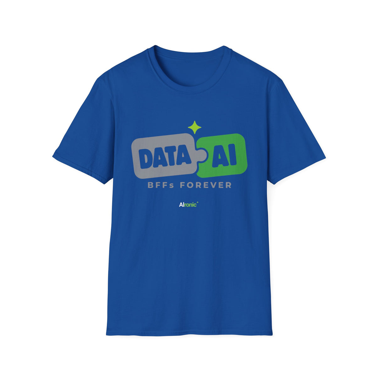 AIronic T-Shirt featuring "Data + AI BFFs Forever" AI humor design, gallery view 9
