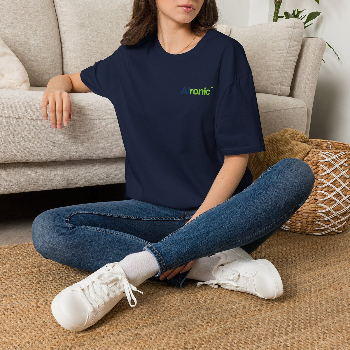 AIronic T-shirt featuring "Premature Human Confidence" AI humor design, gallery view 10