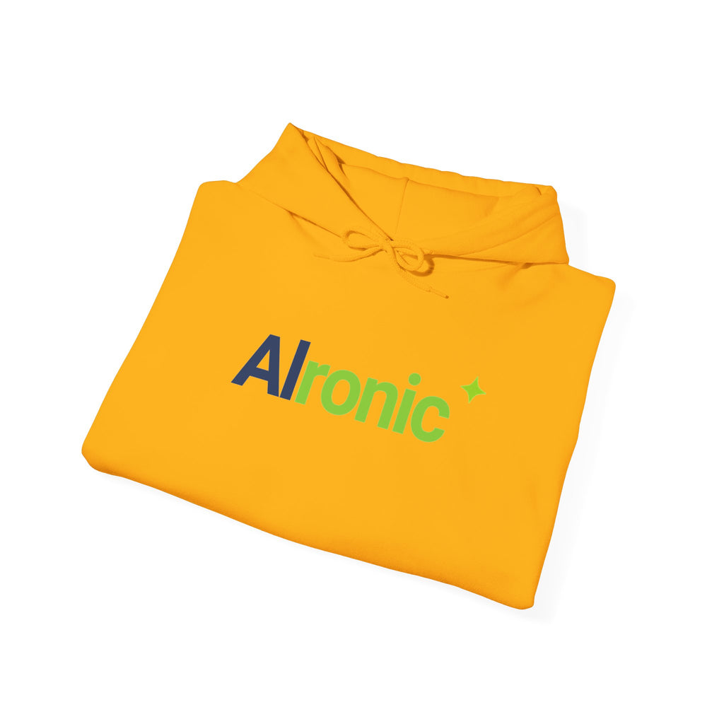 Sport Grey hoodie featuring “AI created this shirt” AI humor design by AIronic, catalog view 3