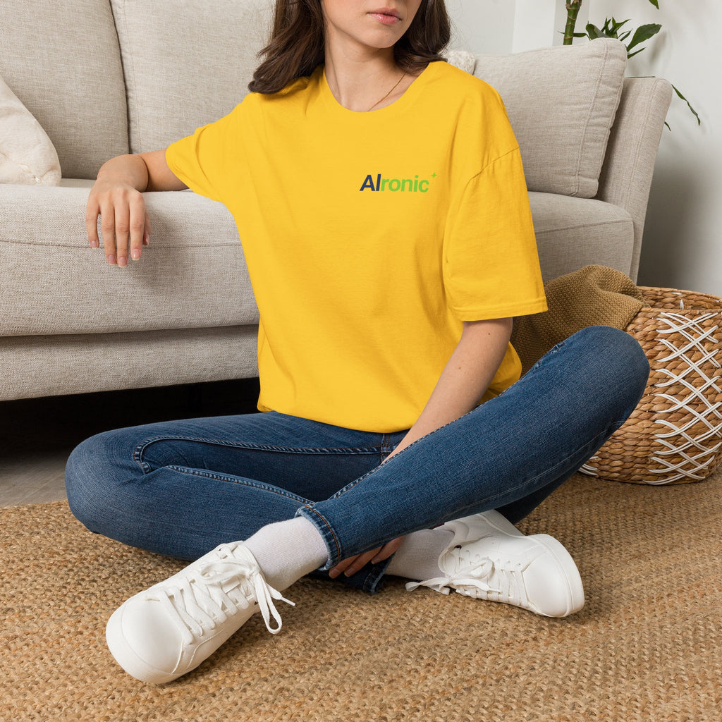 T-Shirt featuring "AIronic Minimal Logo Edition" AI humor design by AIronic, gallery view 31