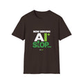 AIronic T-shirt featuring "Now Serving AI Slop" AI humor design, gallery view 4