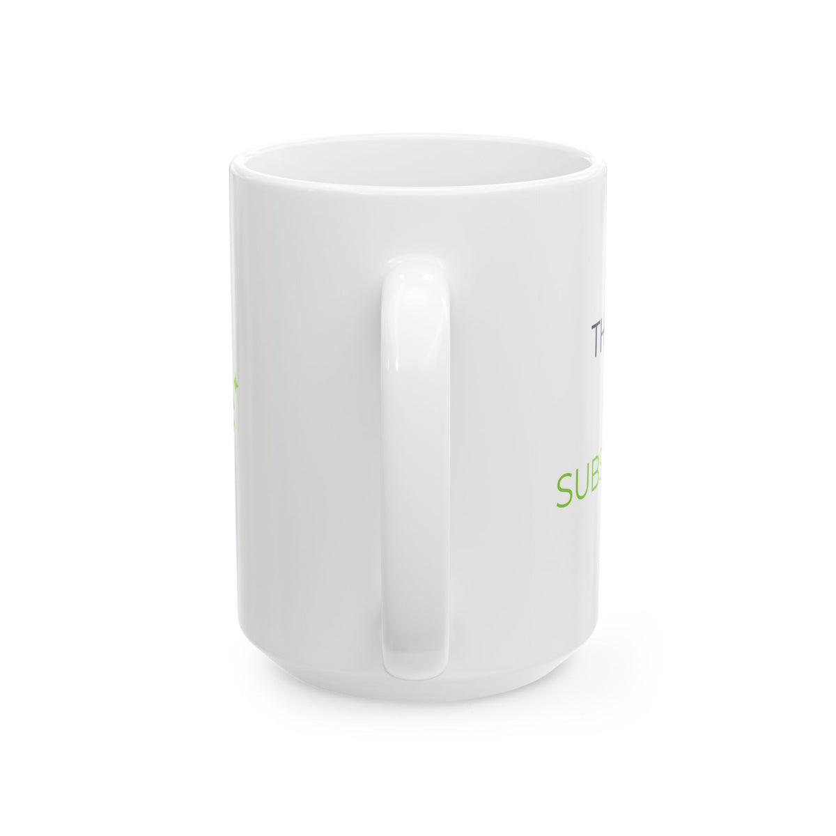 Mug featuring "Thinking Now a Subscription" AI humor design by AIronic, gallery view 6