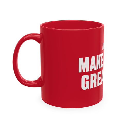 Mug featuring "AI Will Make America Great Again" AI humor design by AIronic, gallery view 2